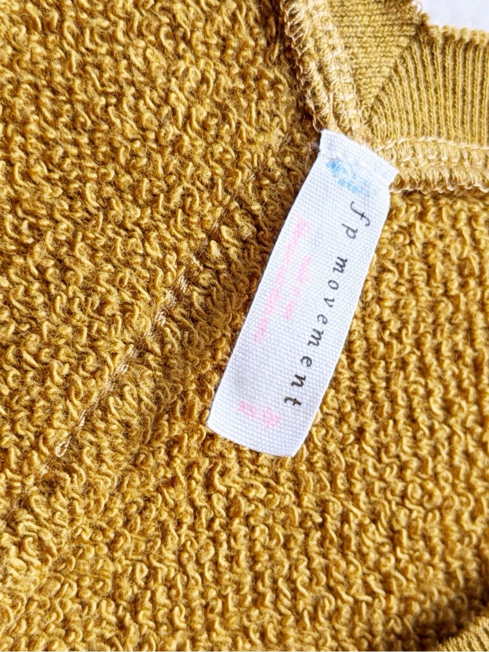 NEW! FP Movement Mustard Onsie Sweat Shirt Fabric sz XS Overalls Free People - Picture 4 of 7